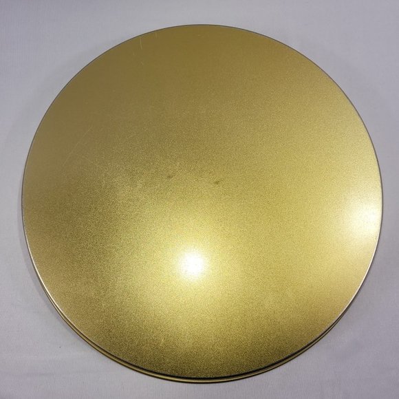 Clysmic Table Water 14" Serving Tray Tin Metal Round Bar - Picture 2 of 2